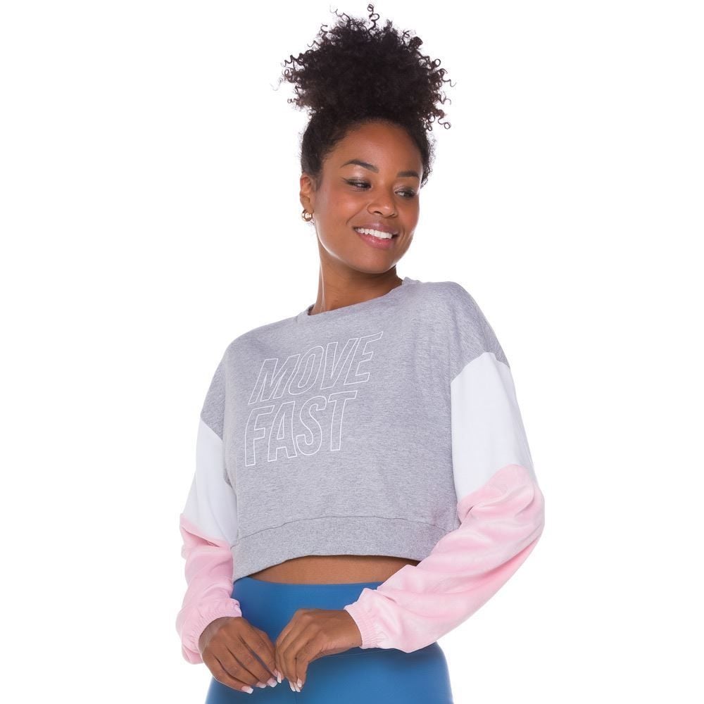 Blusão Cropped Moletinho Move Fast Scream