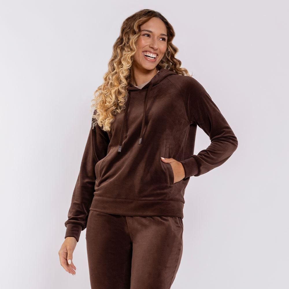 Blusão Feminino Esportivo Em Plush Com Capuz Scream