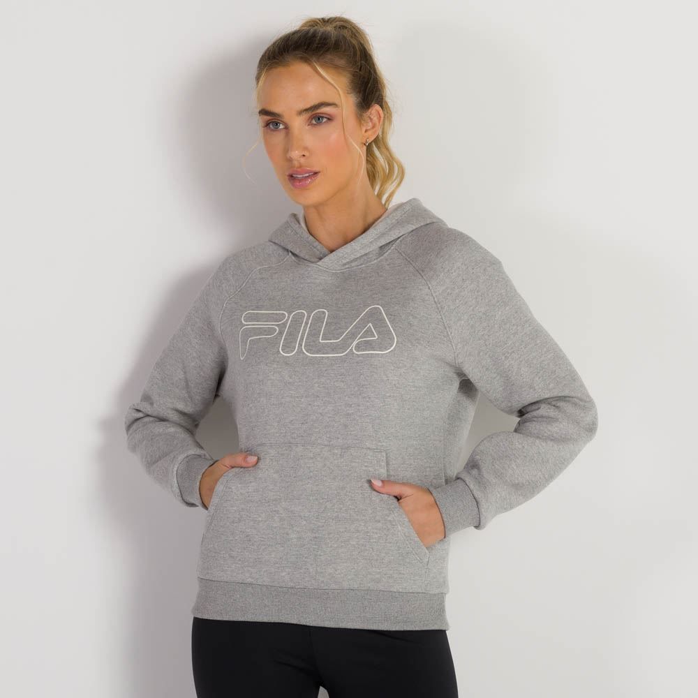 Blusão Letter Outline Peluciado Fila