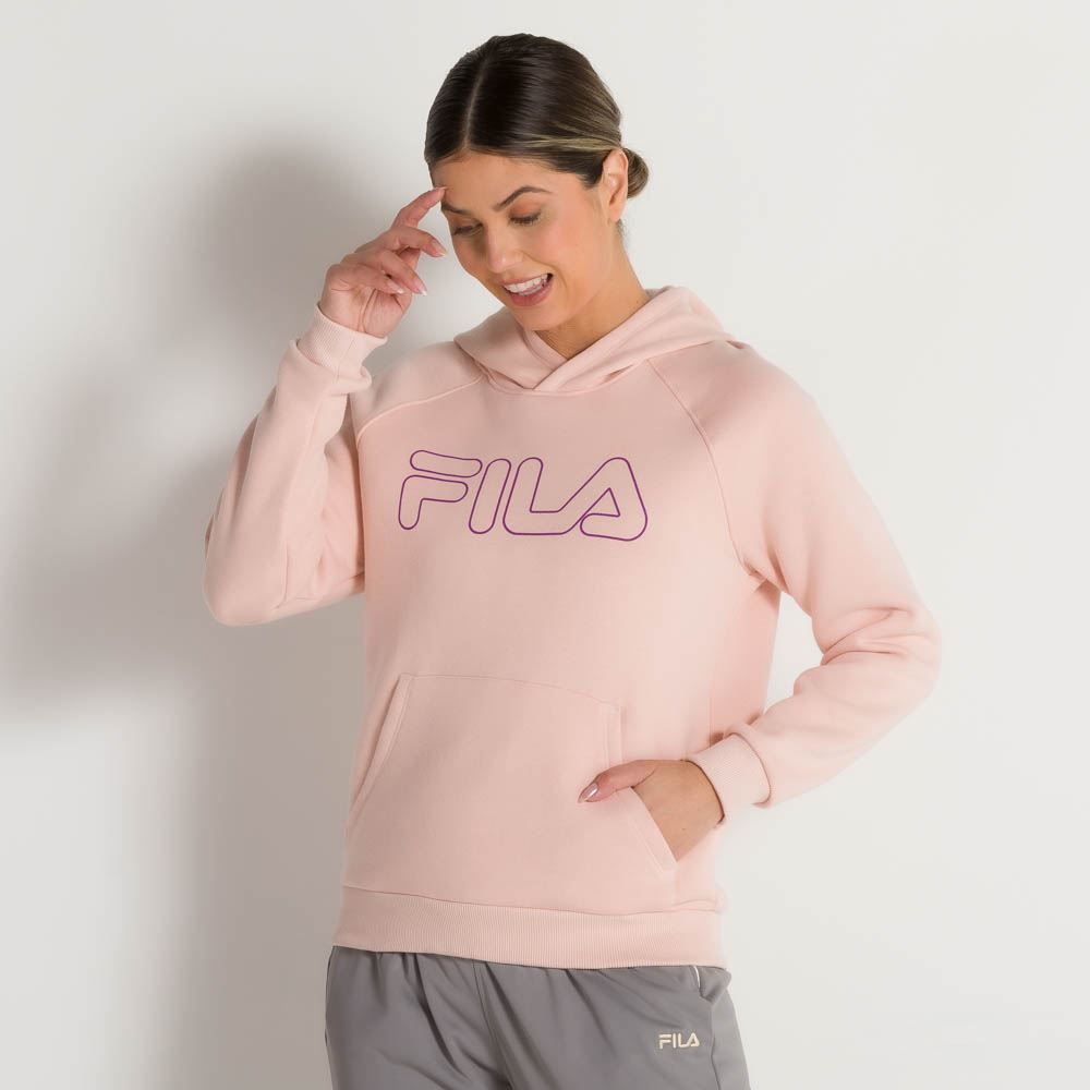 Blusão Letter Outline Peluciado Fila