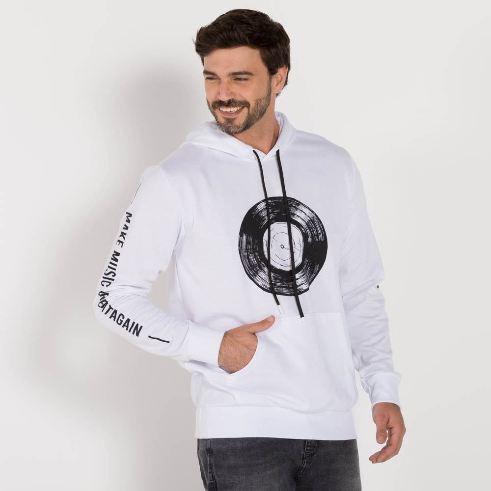 Blusão Moletom com Capuz Disco Marc Alain