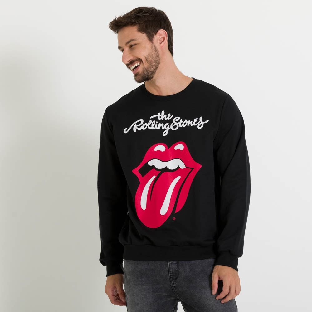 Blusão Moletom Sem Pelúcia Rolling Stones BandUp