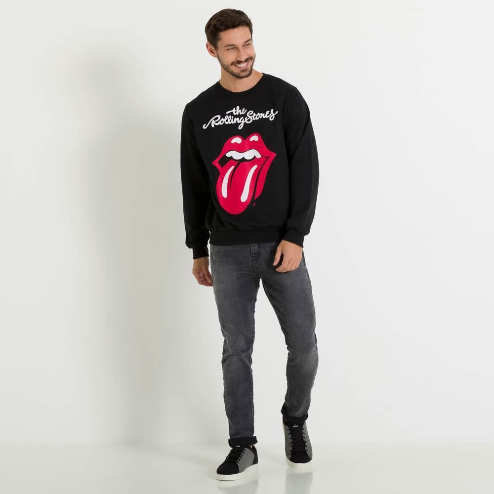 Blusão Moletom Sem Pelúcia Rolling Stones BandUp