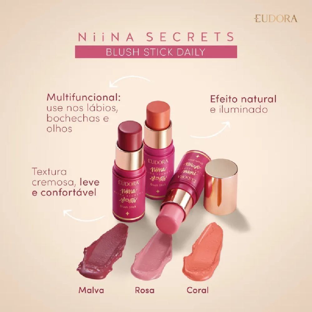 Blush Stick Daily Coral Niina Secrets Eudora - 5g