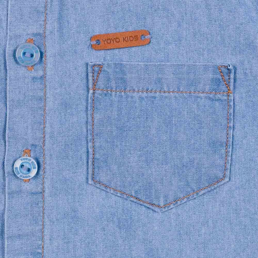 Body Camisa 1 a 3 anos Jeans + Malha Yoyo Kids