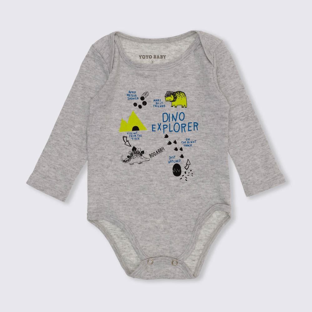 Body de Bebê Malha Suedine Dino Explorer Yoyo Baby