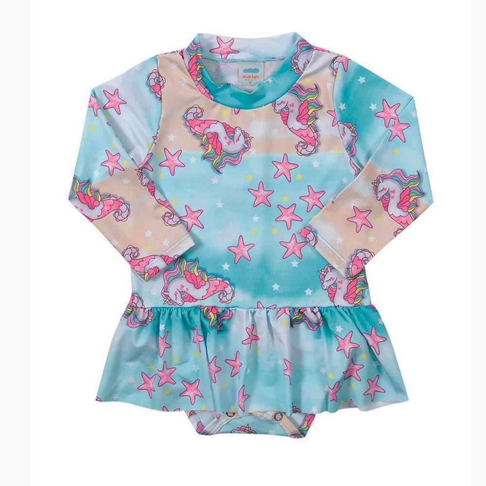 Body De Bebê Manga Longa UV Marlan Malhas