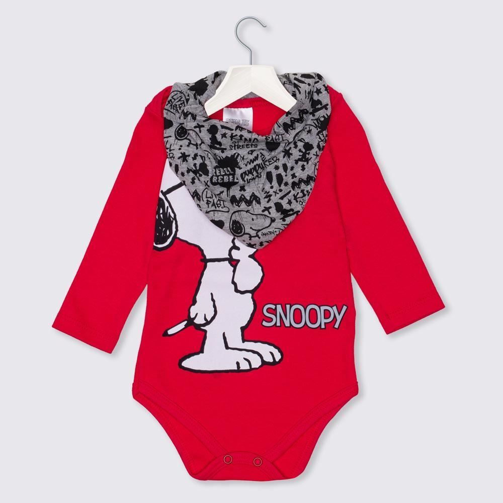 Body de Bebê Snoopy + Babador Peanuts