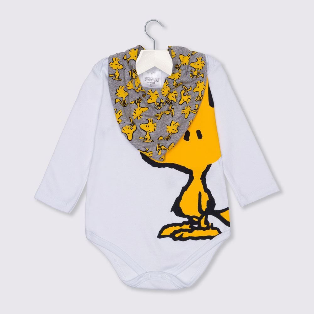 Body de Bebê Snoopy WoodStock + Babador Peanuts