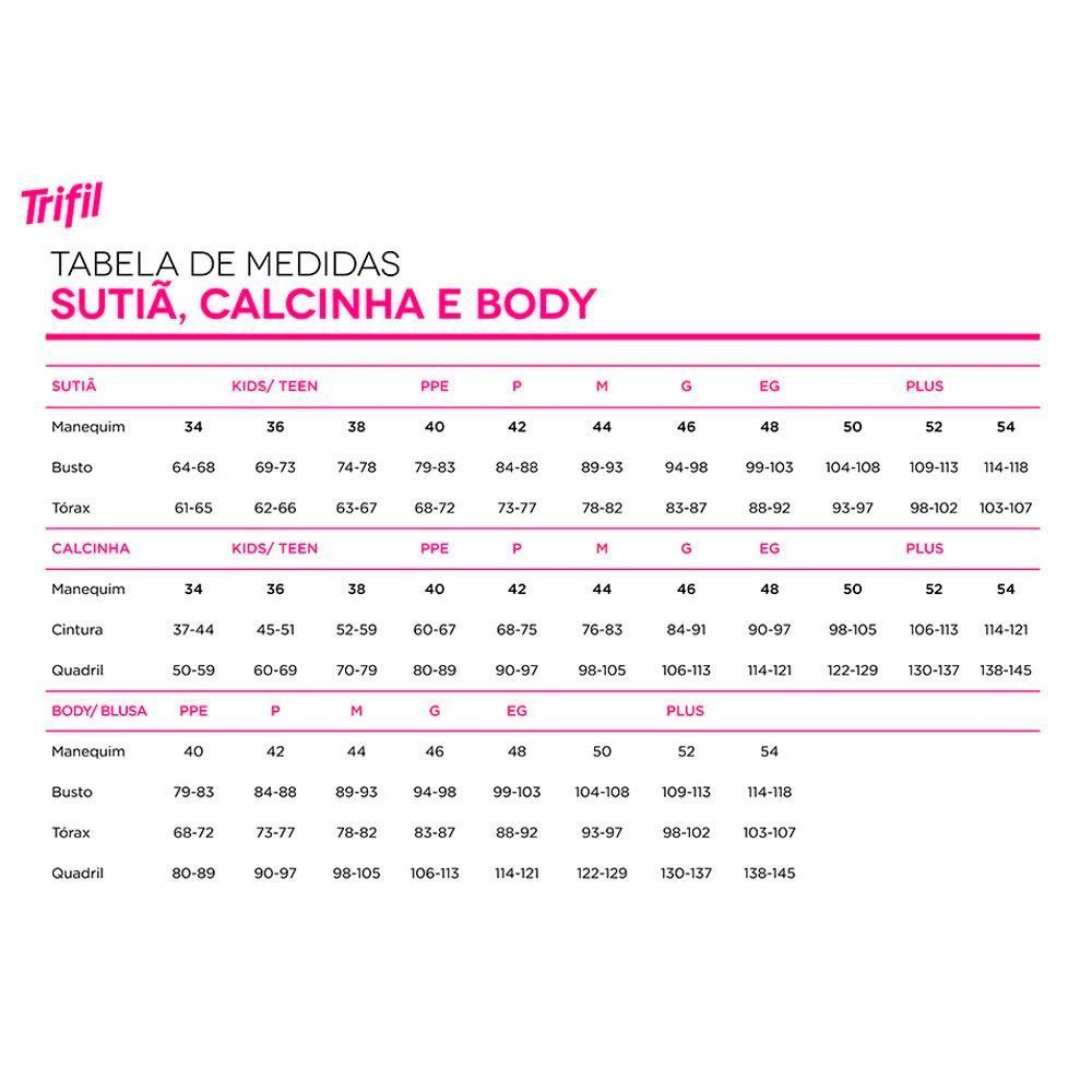 Body Modelador Sem Bojo Sem Costura Trifill