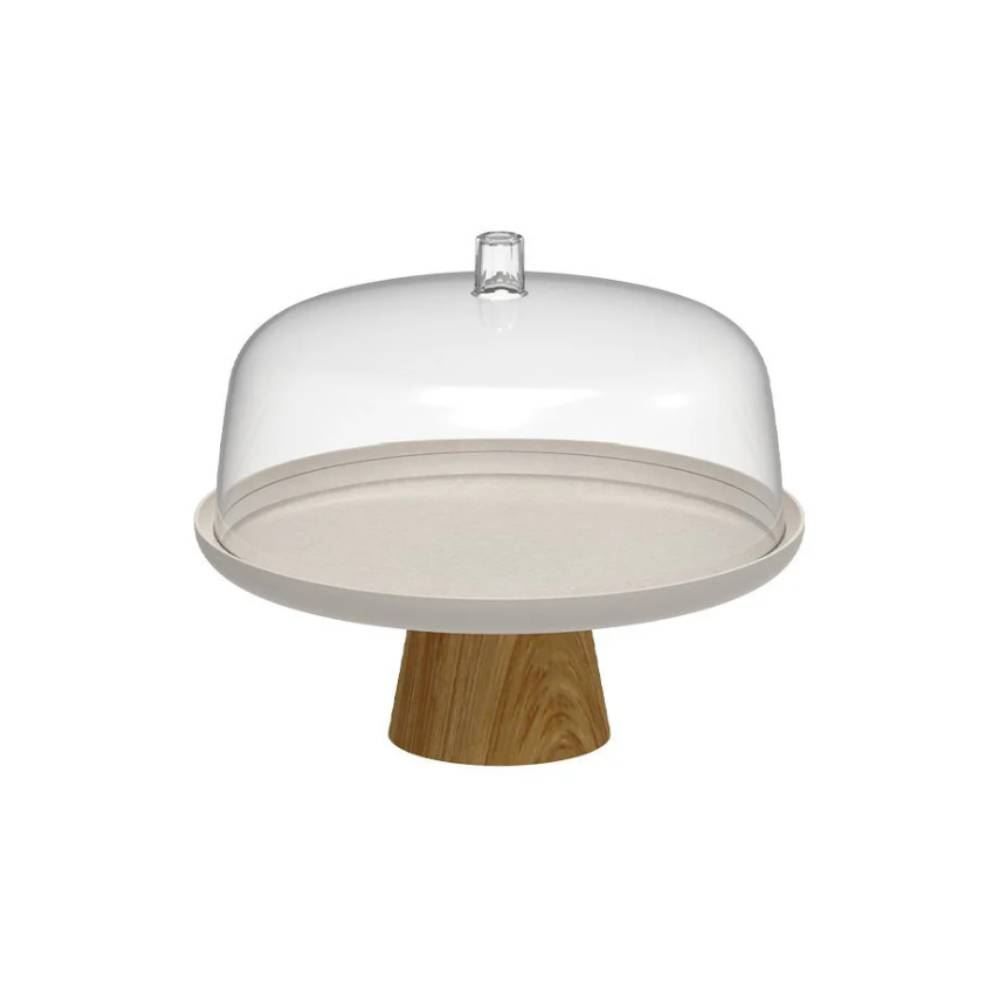 Boleira Com Pé E Cupula Lume 25Cm Ou - Bege