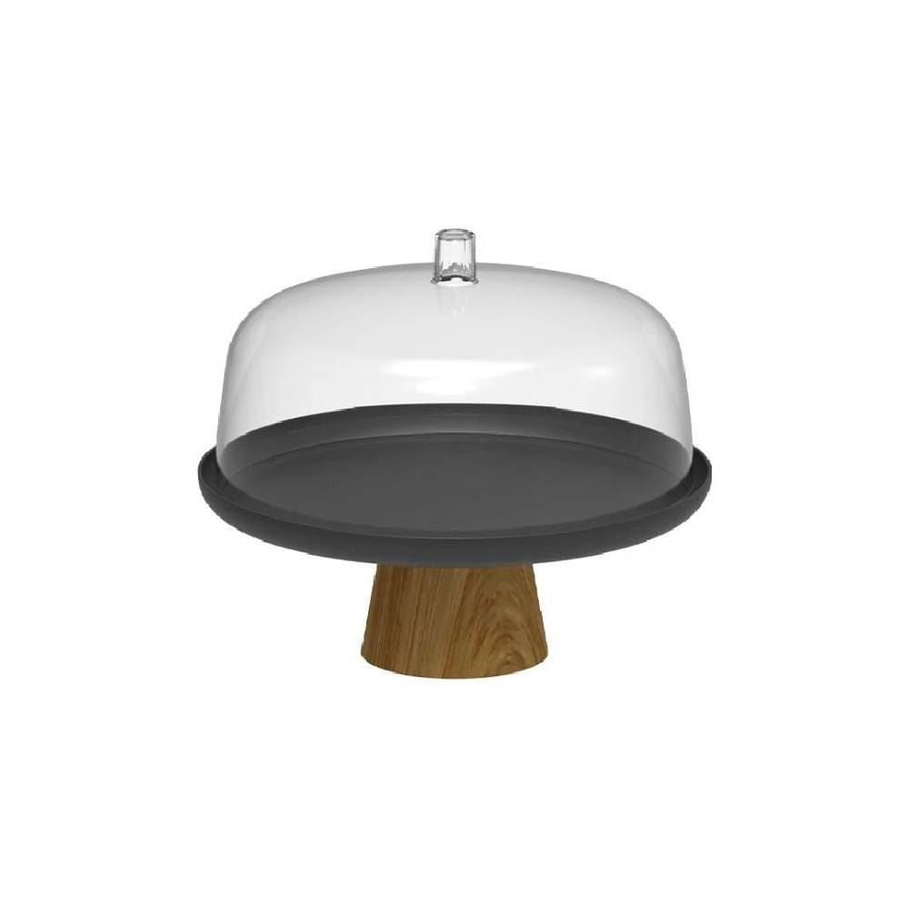 Boleira Com Pé E Cupula Lume 25Cm Ou - Preto