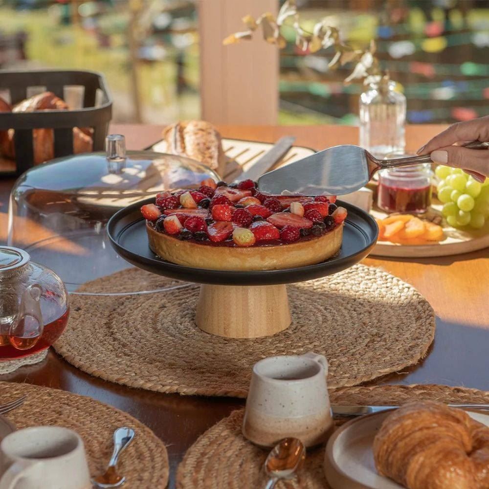 Boleira Com Pé E Cupula Lume 25Cm Ou - Preto