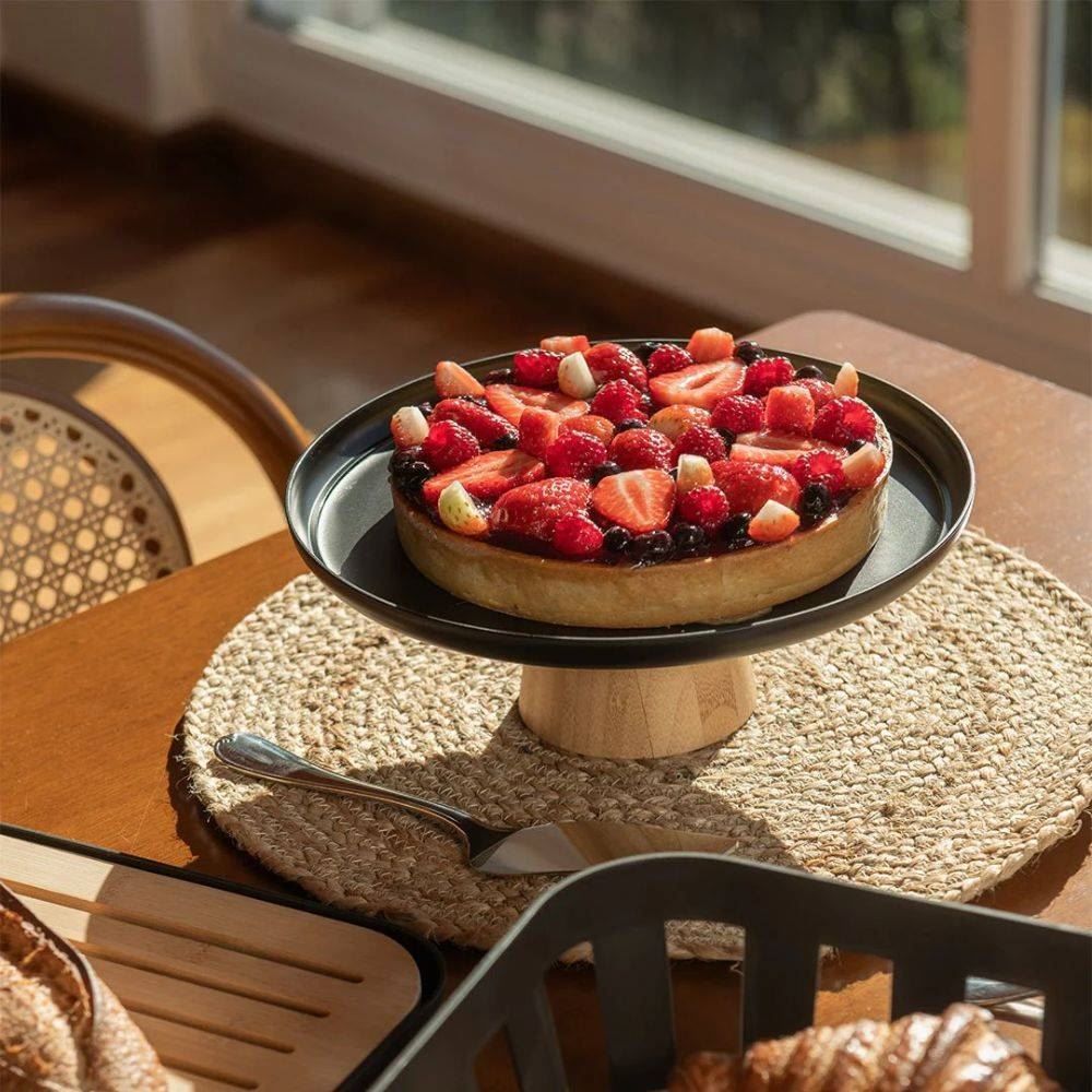 Boleira Com Pé E Cupula Lume 25Cm Ou - Preto