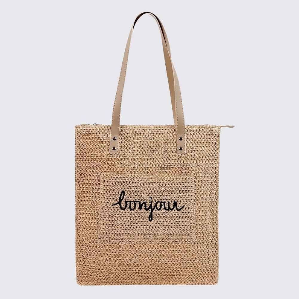 Bolsa de Praia Totebag Bonjour Alice Palucci - AREIA U