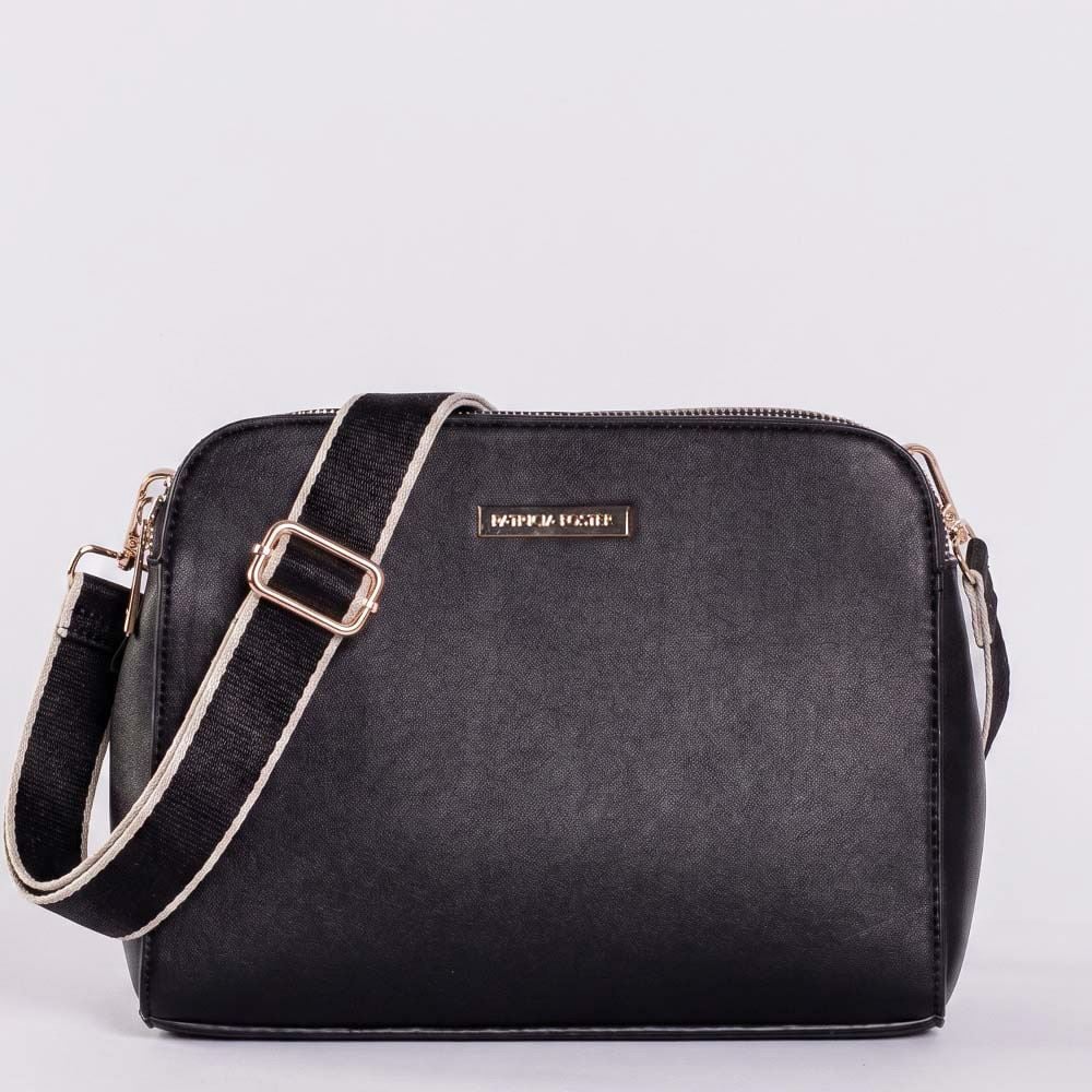 Bolsa Feminina Transversal Alça de Tecido Patricia Foster - PRETO U