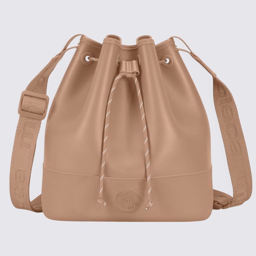 Bolsa Saco com Alça Transversal Moleca - Bege