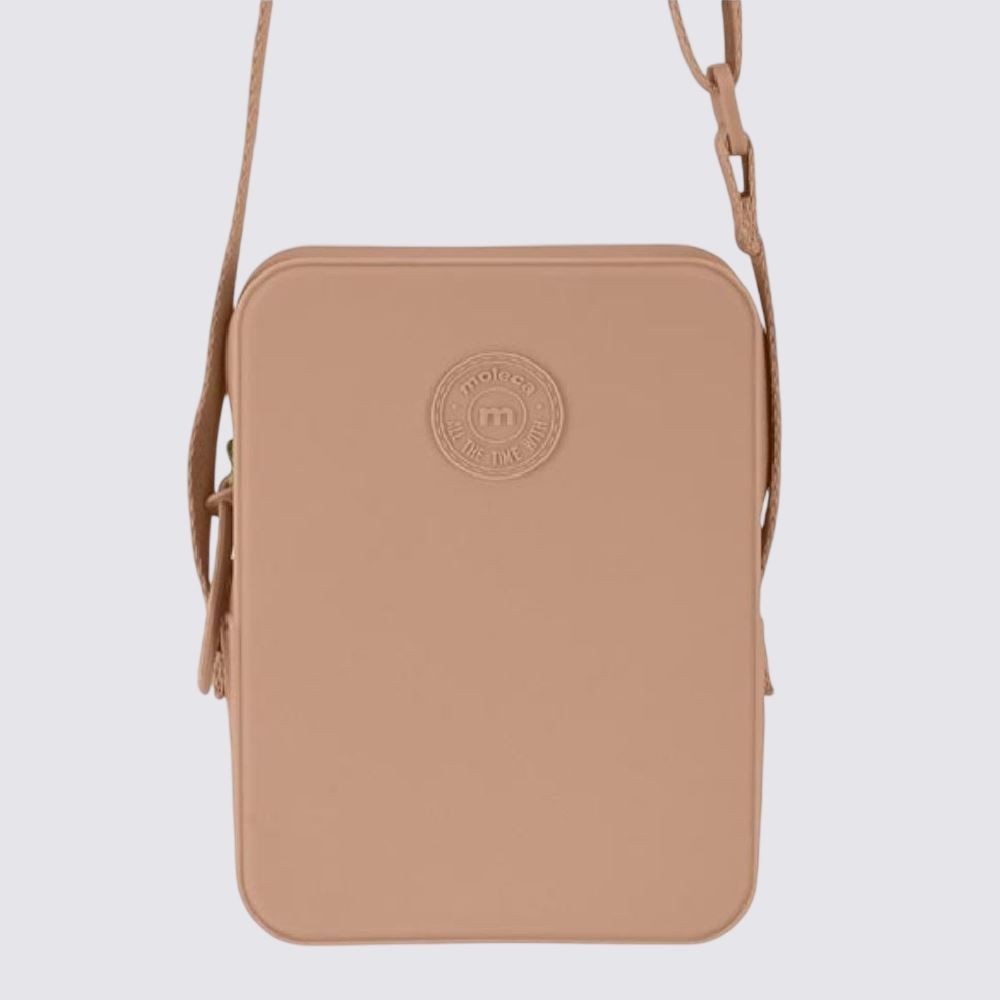 Bolsa Tiracolo Transversal Retangular Moleca - Bege