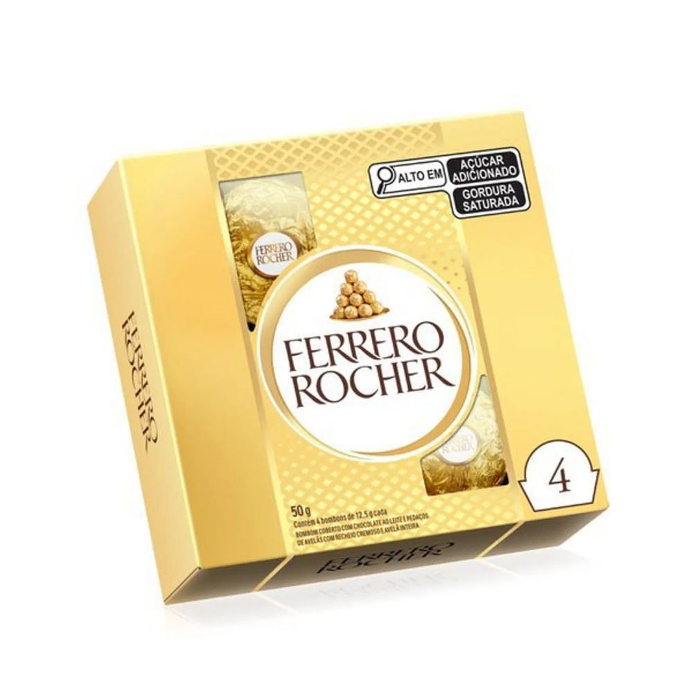 Bombom Ferrero Rocher 4 Unidades - 50g