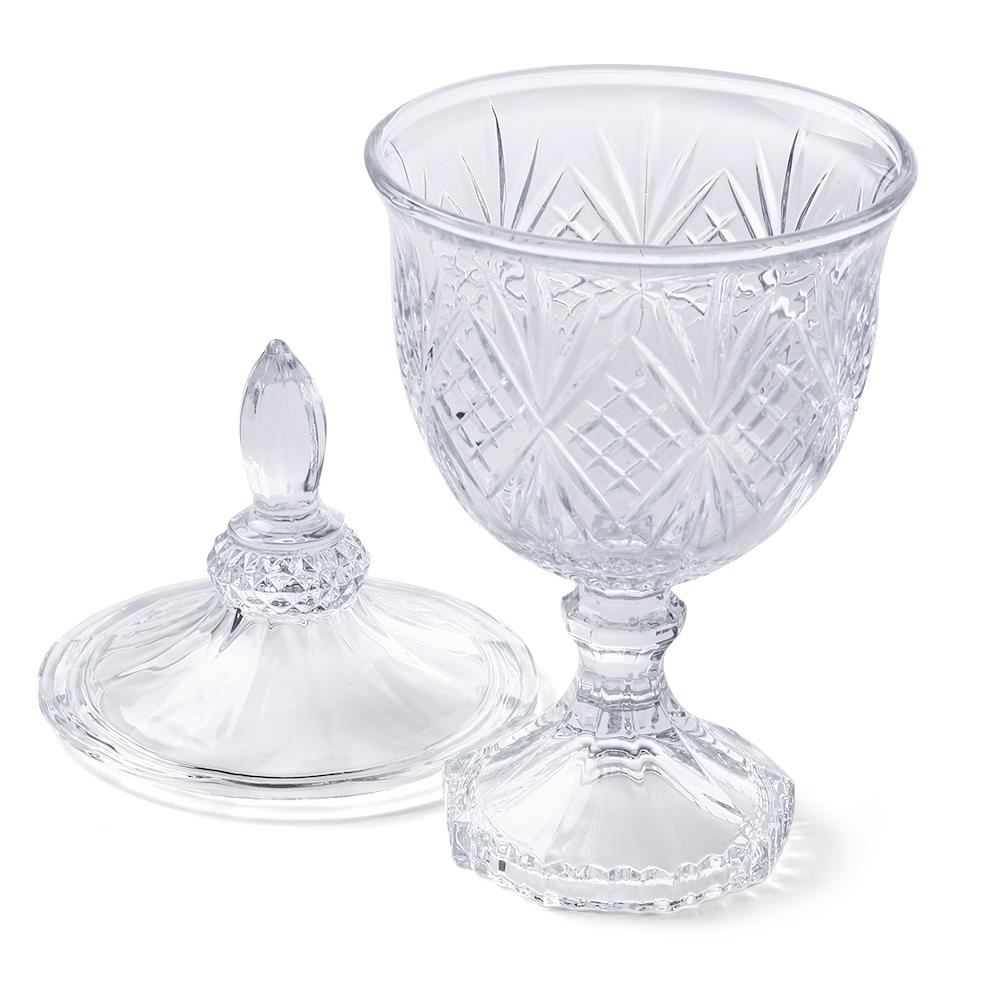 Bomboniere Com Pé De Vidro Bianca Hauskraft 11,5Cm - Transparente