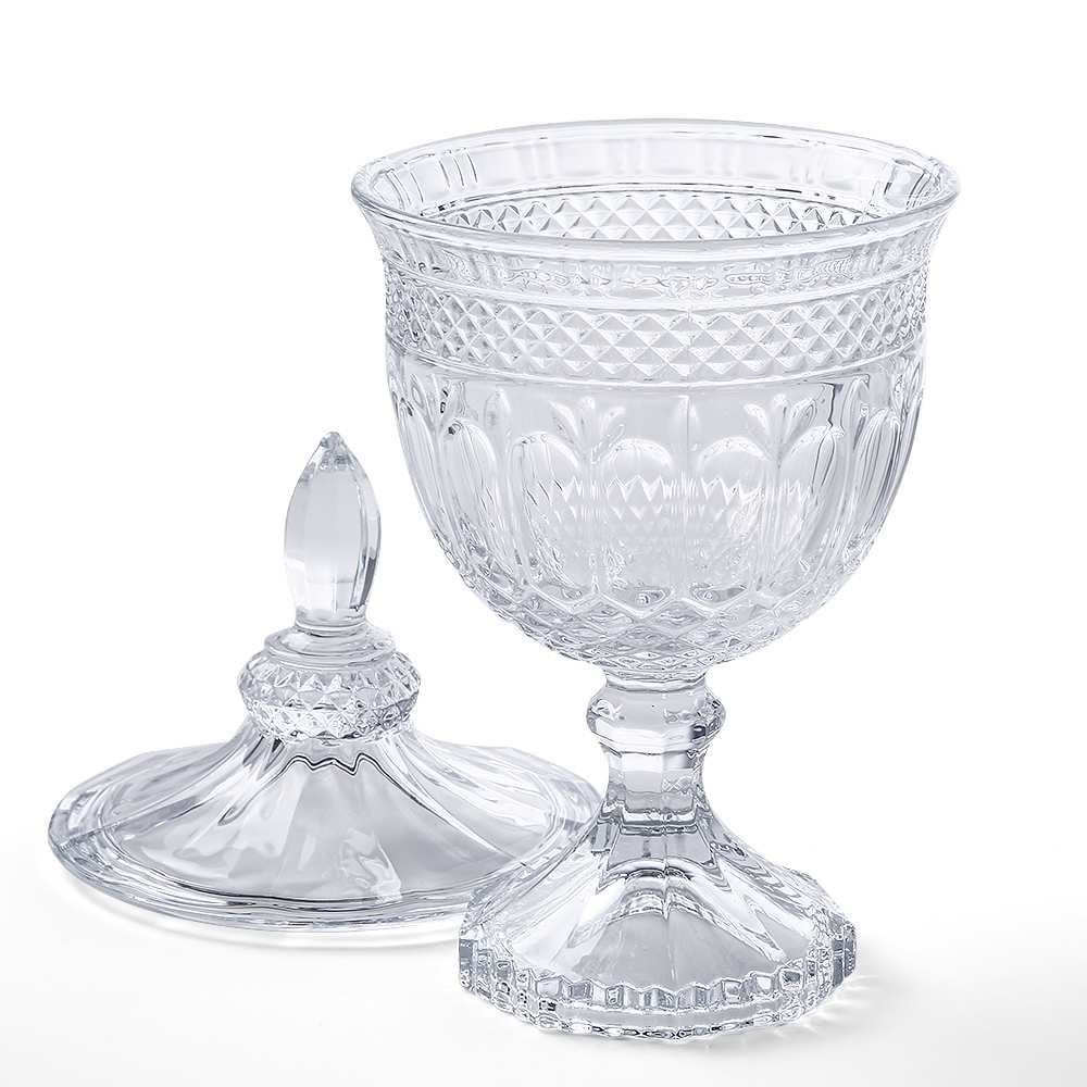 Bomboniere Com Pé De Vidro Patrícia Hauskraft 11,5Cm - Transparente