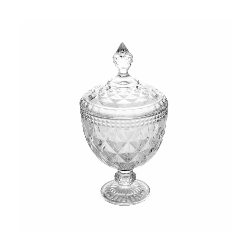 Bomboniere Com Pé Diamante Lyor 28 Cm - Transparente