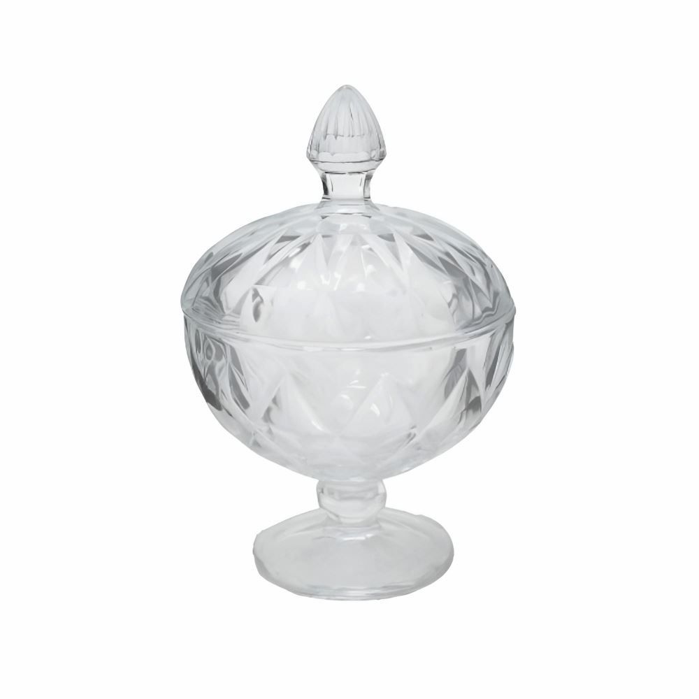 Bomboniere com Pé Diamond L'hermitage 17Cm - Vidro