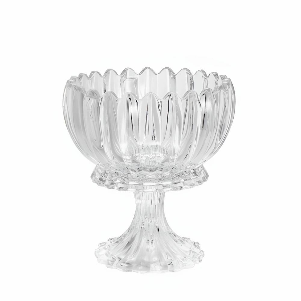 Bomboniere com Pé Cristal Geneva Wolff 25Cm - Transparente