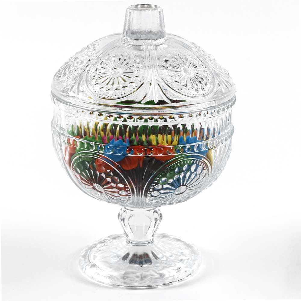 Bomboniere Com Pé Vidro L’Hermitage 9,5 Cm - Transparente