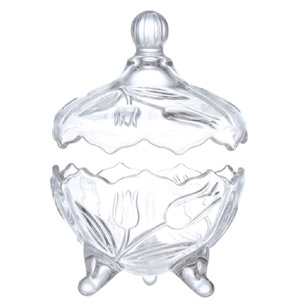 Bomboniere Com Tampa Tania 17,5Cm Hauskraft - Vidro