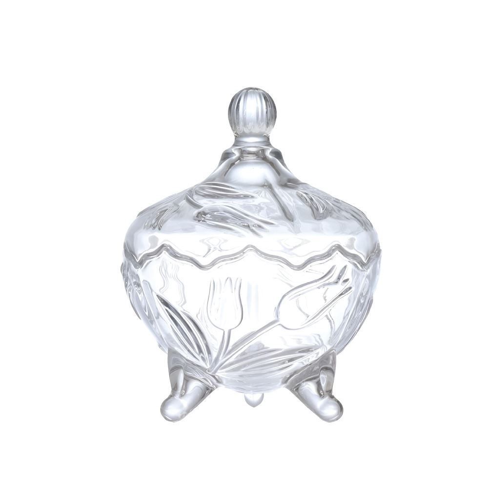 Bomboniere com Tampa Tania Hauskraft 17,5Cm - Vidro