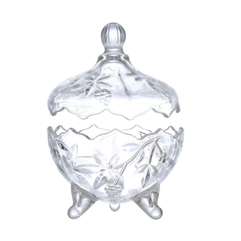 Bomboniere com Tampa Zoe Hauskraft 17,5Cm - Vidro