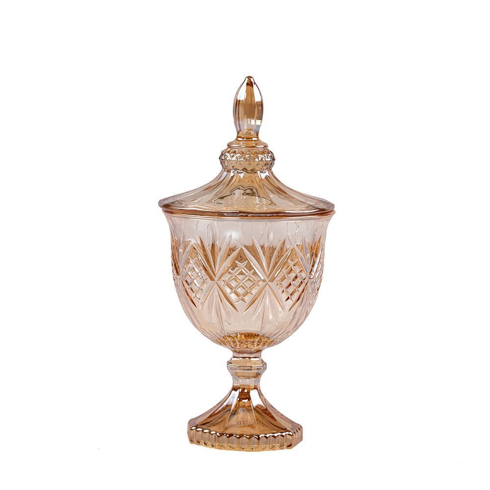 Bomboniere De Cristal Dublin 11,5X24,5Cm Lyor - Âmbar