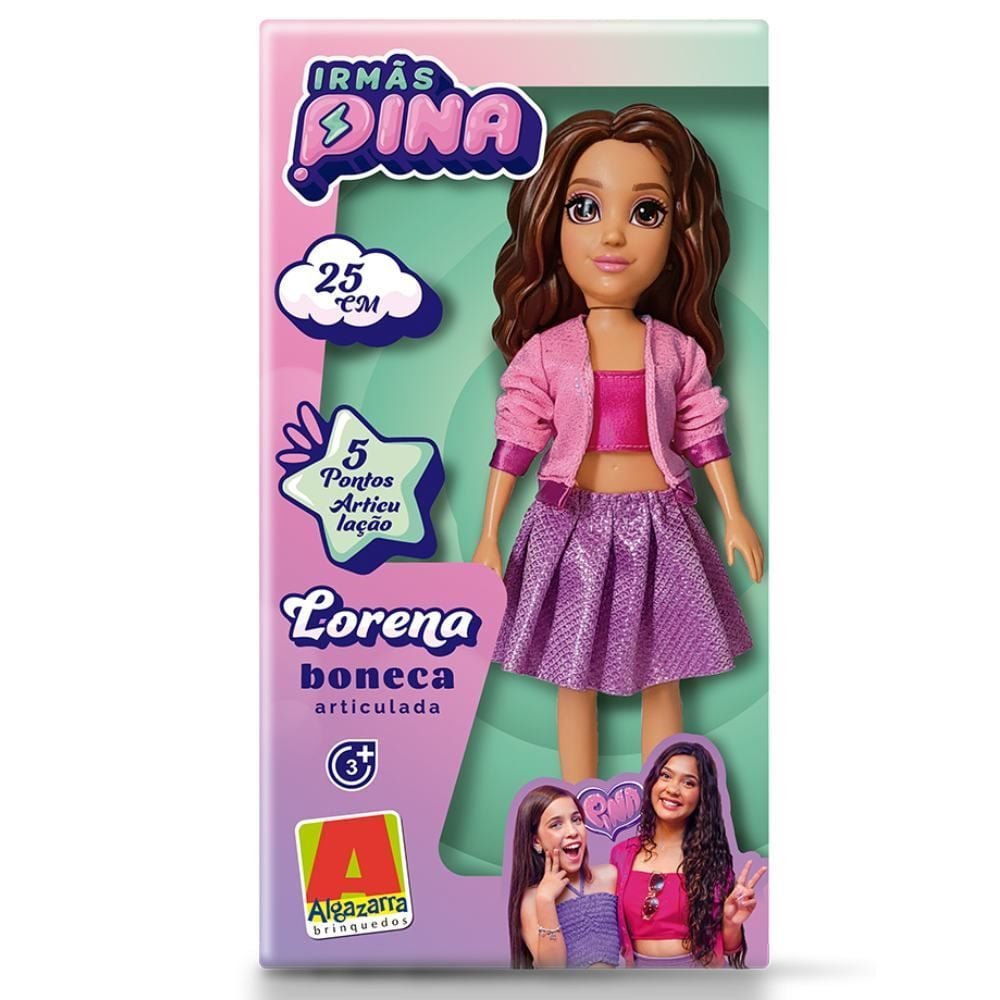 Boneca Articulada Lorena Irmãs Pina Algazarra Brinquedos
