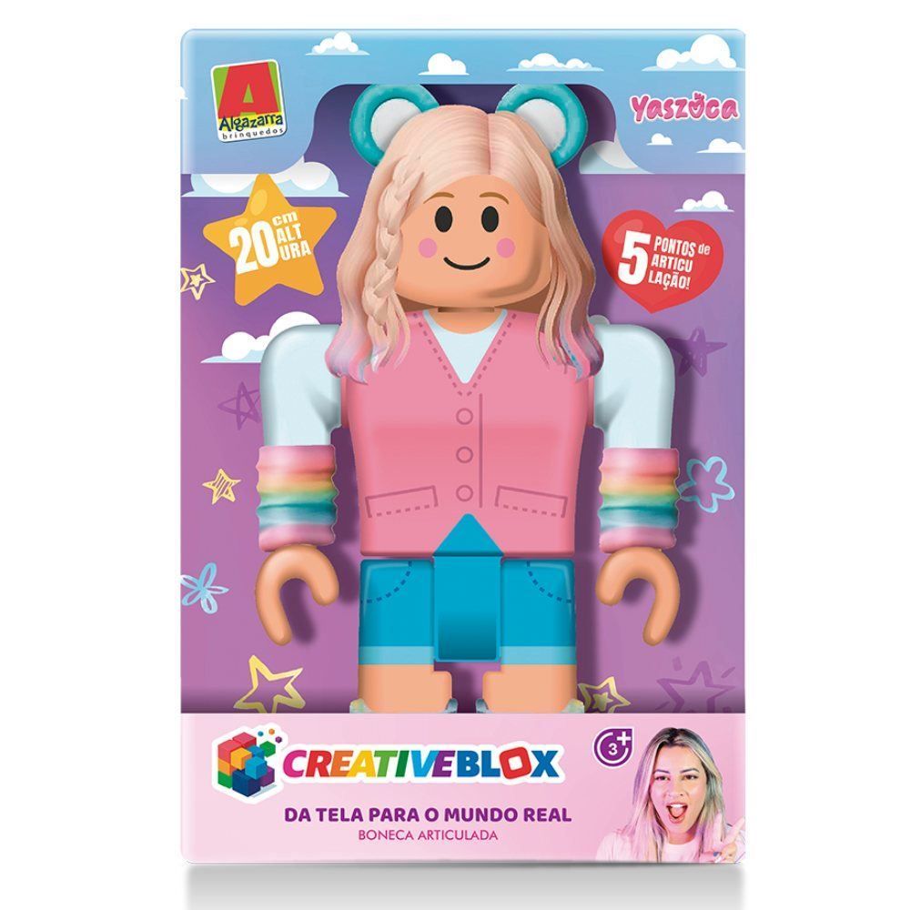 Boneca Articulada Yaszoca Creativeblox Algazarra Brinquedos - 20 Cm
