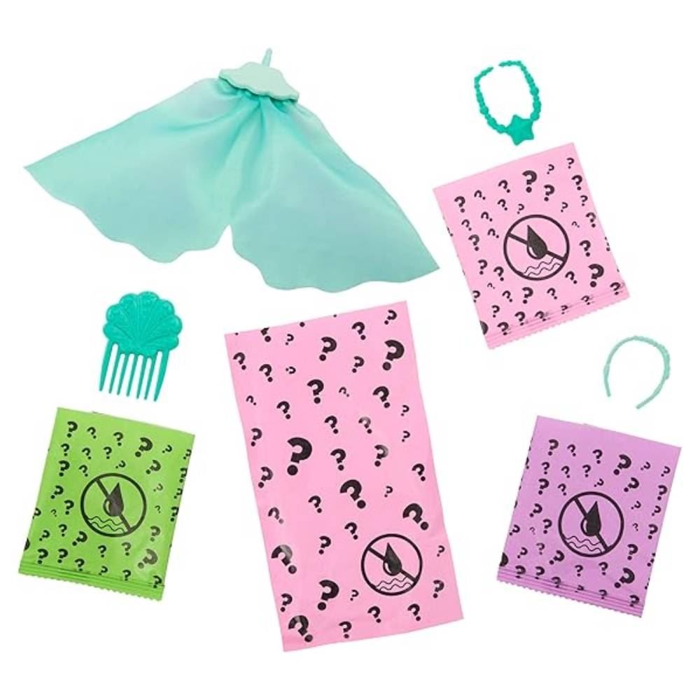 Boneca Barbie Color Reveal Sereia Surpresa Mattel Com 6 Acessórios - HTH45