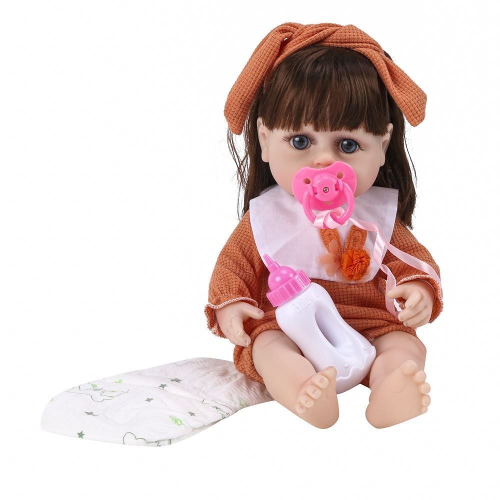 Boneca Bebê Reborn Laranja 38Cm Havan Toys - HBR0782