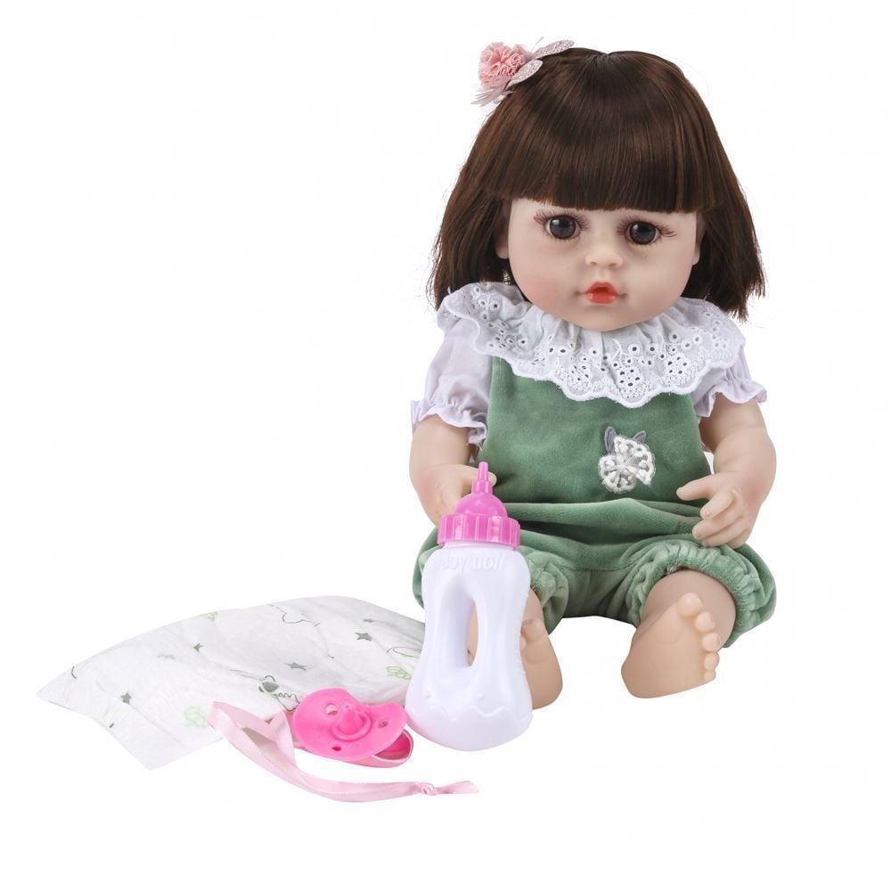 Boneca Bebê Reborn Roupinha Verde Havan Toys - HBR0780
