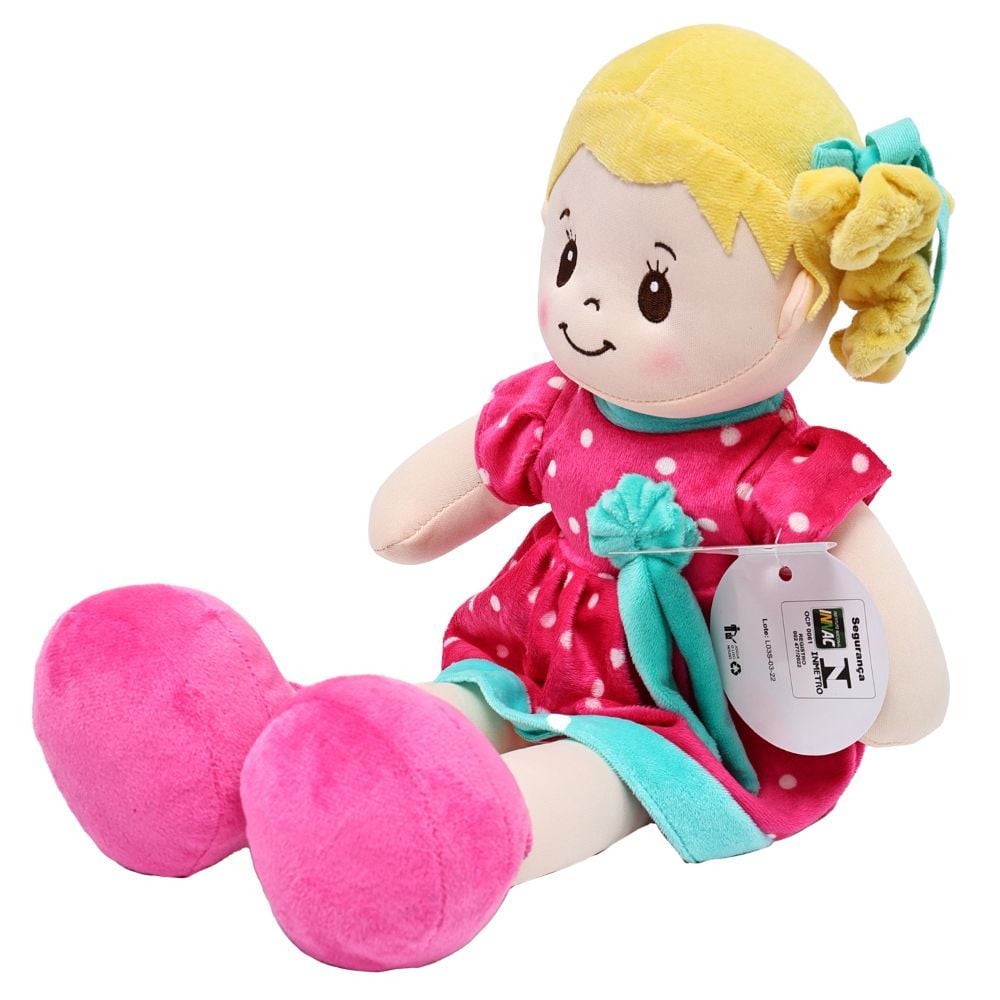 Boneca de Pelúcia Média Pink Havan Toys - HBR0325