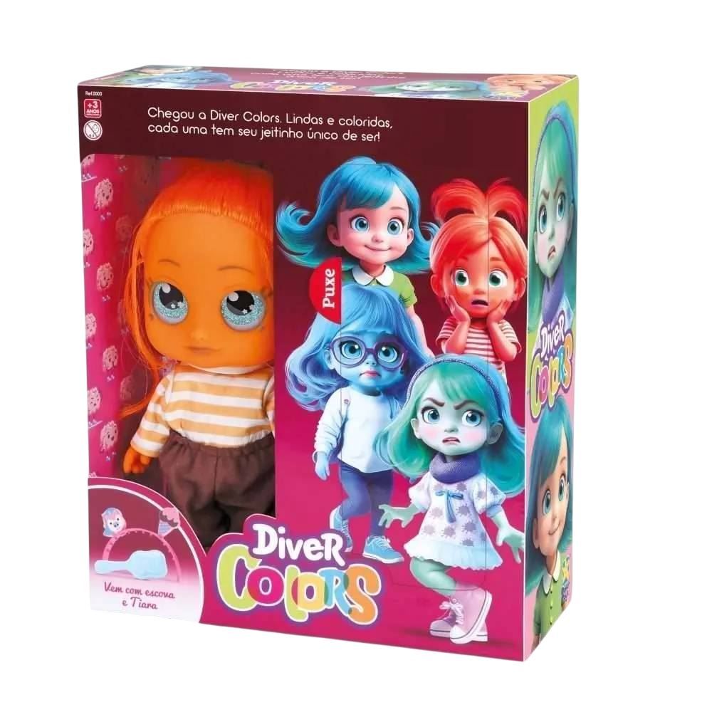 Boneca Diver Colors Laranja Divertoys - 8328