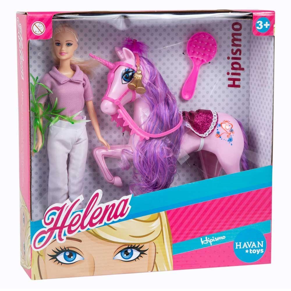 Boneca Helena Com Cavalo Rosa Havan Toys - HBR0290