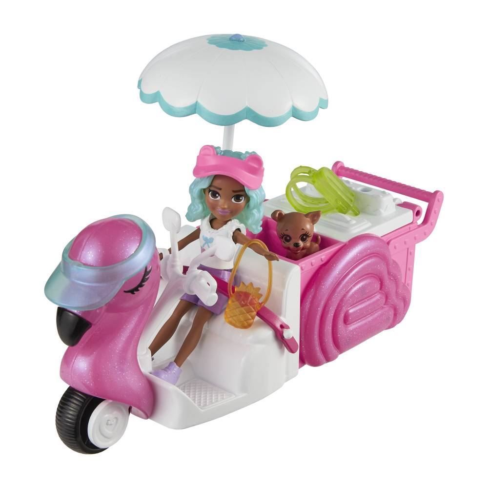 Boneca Polly Pocket Conjunto Carrinho De Lanches Flamingo Mattel - HWP24