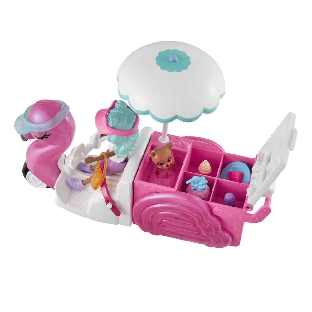 Boneca Polly Pocket Conjunto Carrinho De Lanches Flamingo Mattel - HWP24