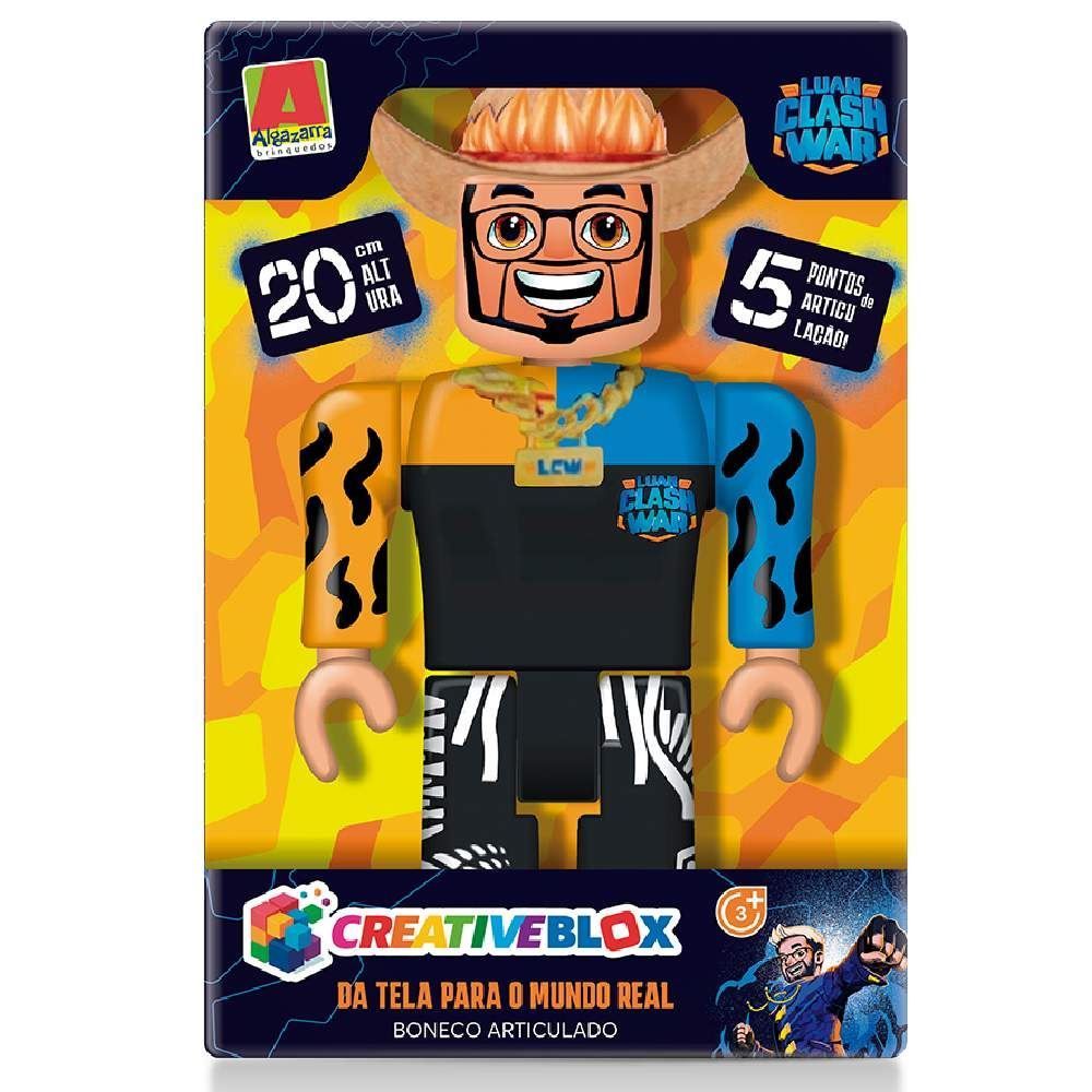 Boneco Articulado Luan Clash War Creativeblox Algazarra Brinquedos