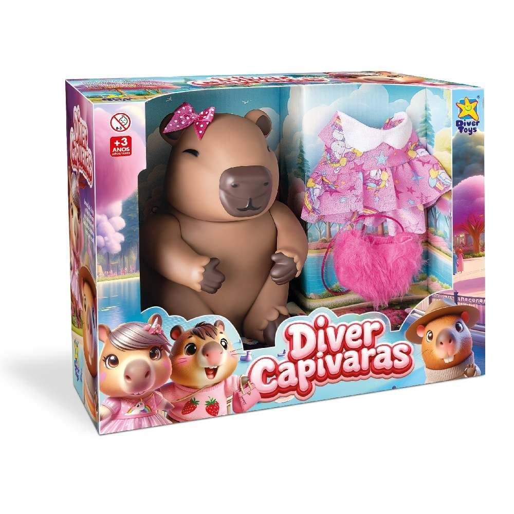 Boneco Diver Capivara Com Vestido Divertoys - 8385