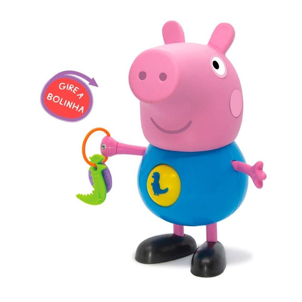 Figura George Com Atividades Peppa Pig 1098 Elka - Rosa