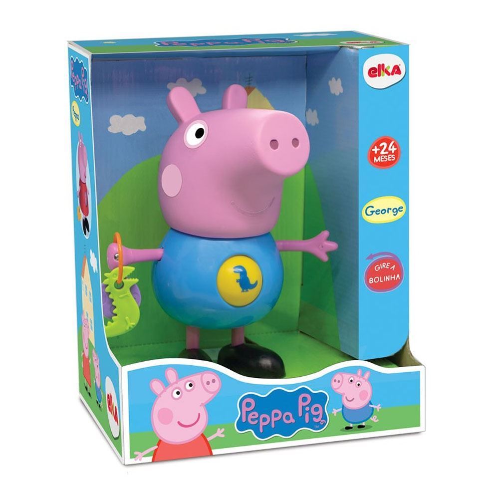 Figura George Com Atividades Peppa Pig 1098 Elka - Rosa