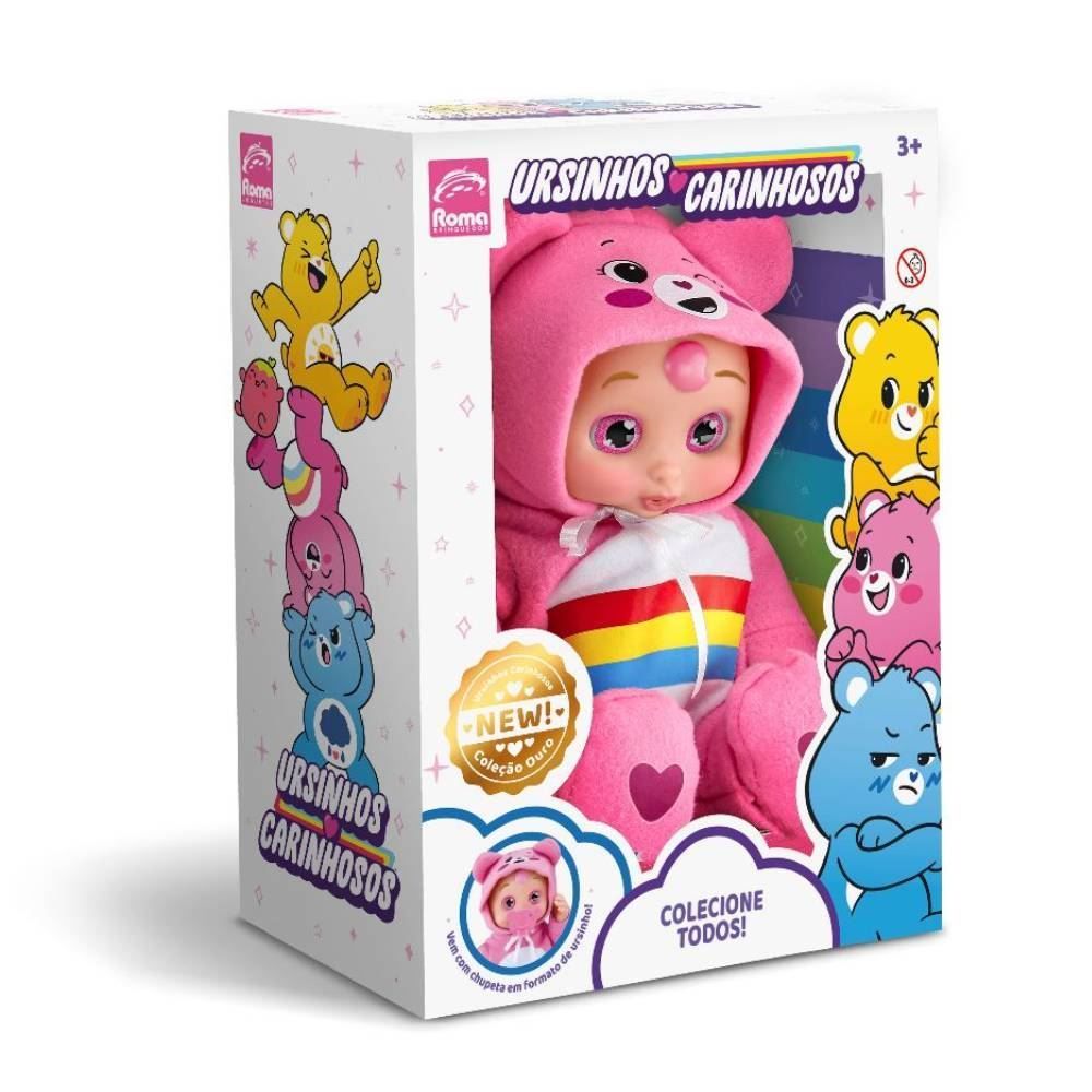 Boneco Kilty Kids Ursinhos Carinhosos Rosa Roma Brinquedos - 5894