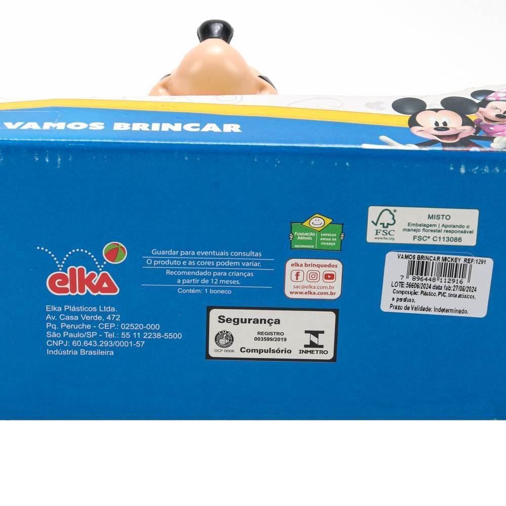 Boneco Vamos Brincar Mickey Elka - 1291