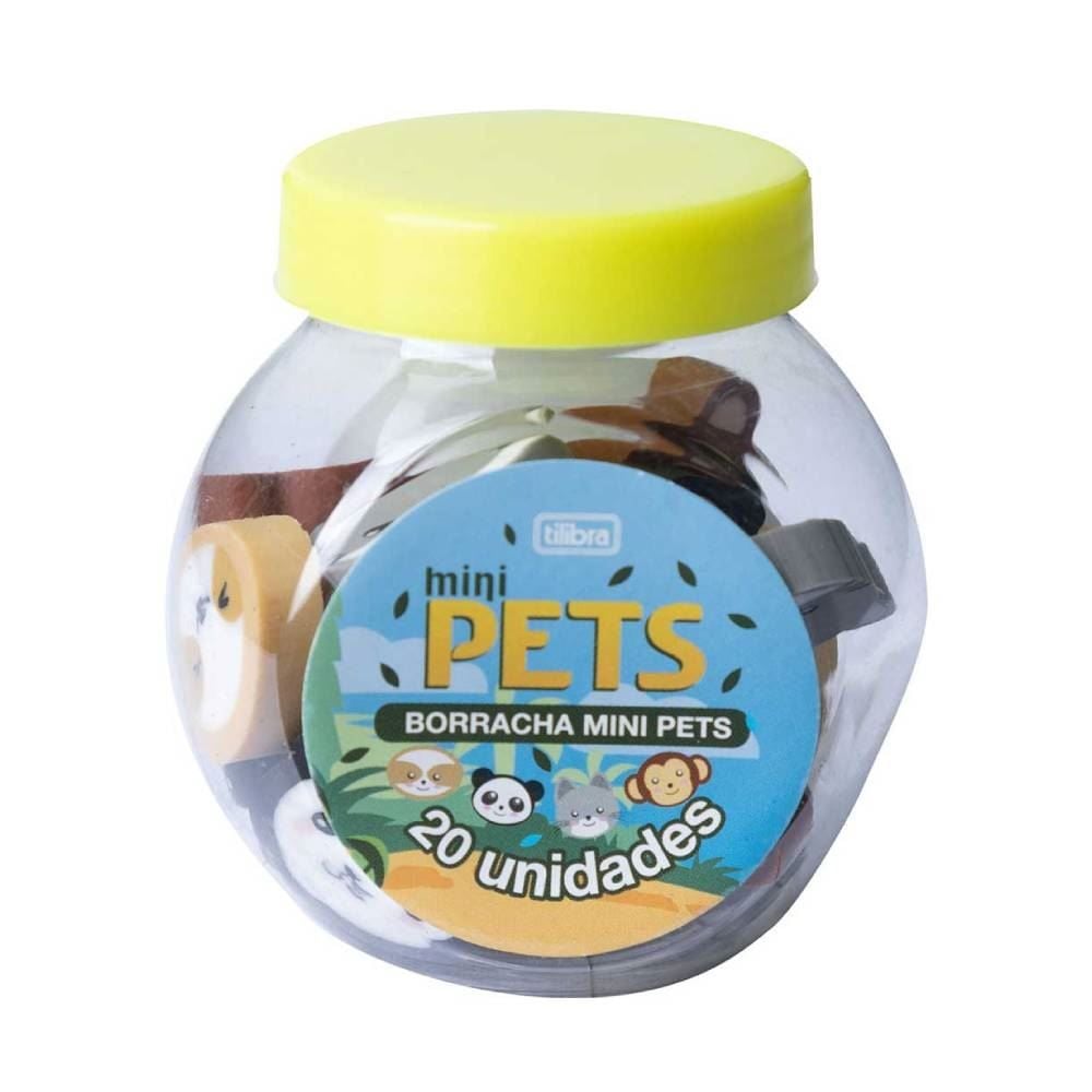 Borracha Mini Pets Tilibra - 20 Unidades